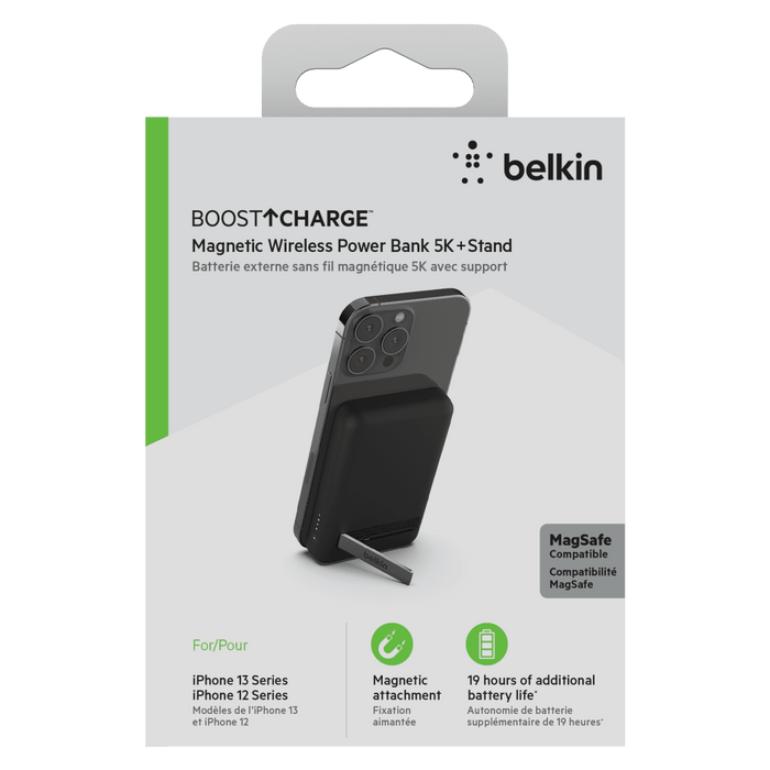 Belkin Boost Up Charge Magnetic Wireless Power Bank and Stand 5,000 mAh Black