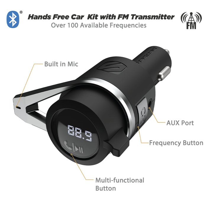 Scosche BTFreq Pro Bluetooth FM Transmitter with Power Delivery Charging Black