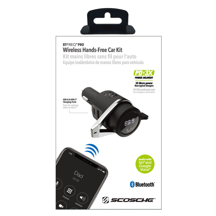 Scosche BTFreq Pro Bluetooth FM Transmitter with Power Delivery Charging Black