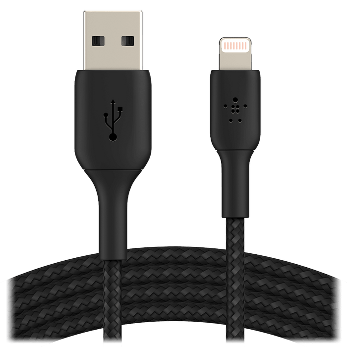 Belkin Boost Up Charge USB A to Apple Lightning Braided Cable 3ft Black