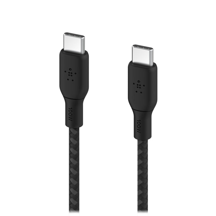 Belkin Braided 100W USB C 2.0 to USB C 2.0 Cable 2m Black