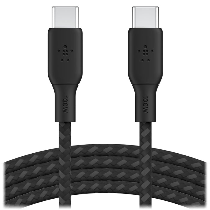 Belkin Braided 100W USB C 2.0 to USB C 2.0 Cable 2m Black