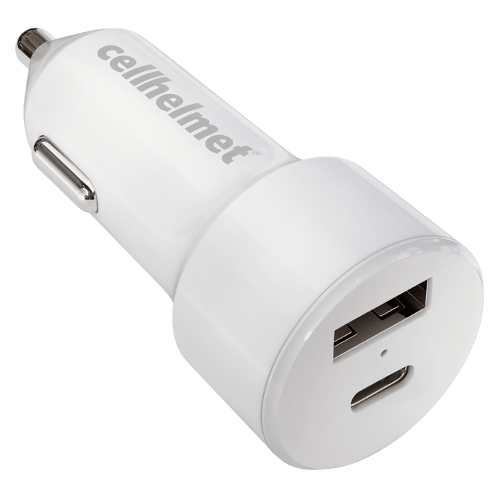 cellhelmet 20W PD USB C and USB A Dual Port Car Charger White