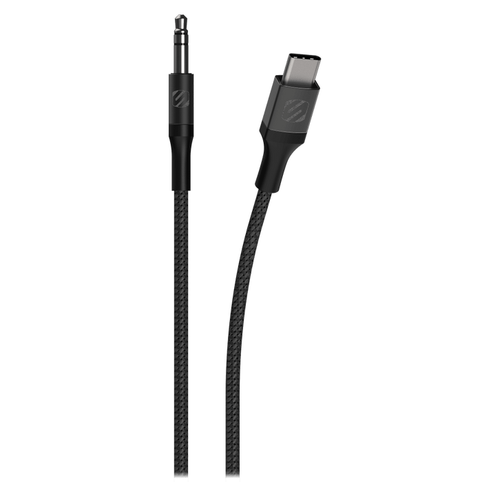 Scosche Braided USB C to 3.5mm Aux Cable 4ft Gray