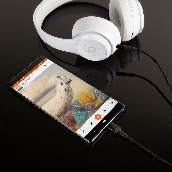 Scosche Braided USB C to 3.5mm Aux Cable 4ft Gray