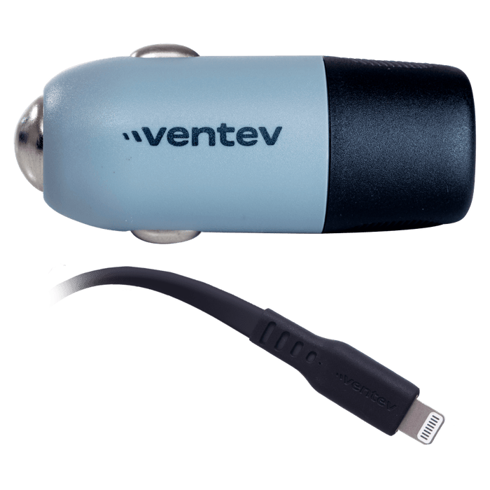 Ventev 20W ULTRAFAST USB-C Universal Car Charger and USB-C to Apple Lightning Cable