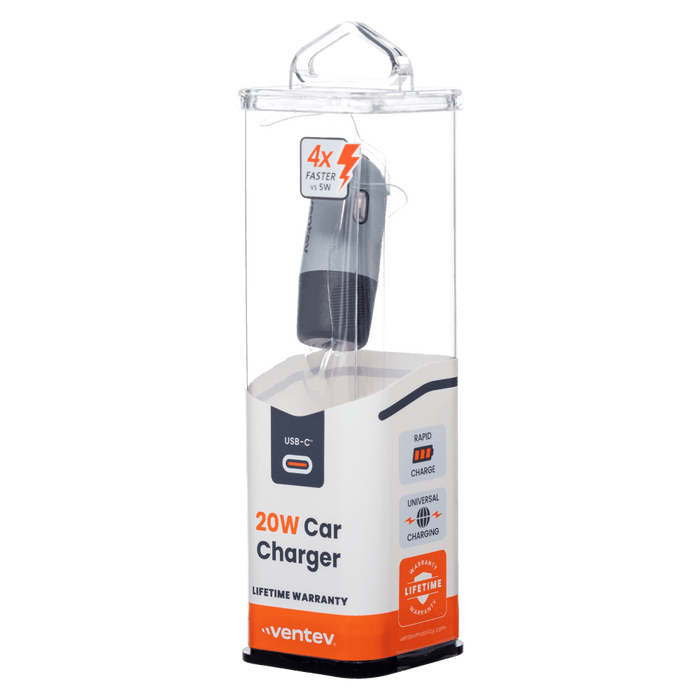 Ventev 20W USB C PD Car Charger Dark Gray
