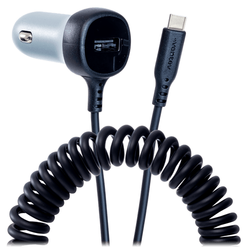 Ventev 27W ULTRAFAST Dual Car Charger with USB-C Travel Cable