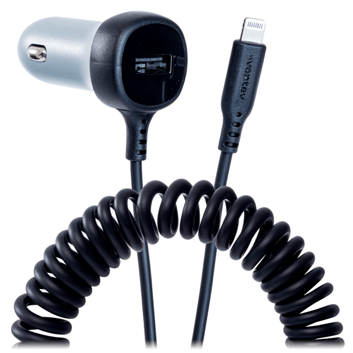 Ventev 27W ULTRAFAST Car Charger and Apple Lighting Connected Cable