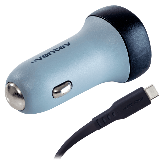 Ventev 30W ULTRAFAST USB-C Universal Car Charger and USB-C to USB-C Cable White