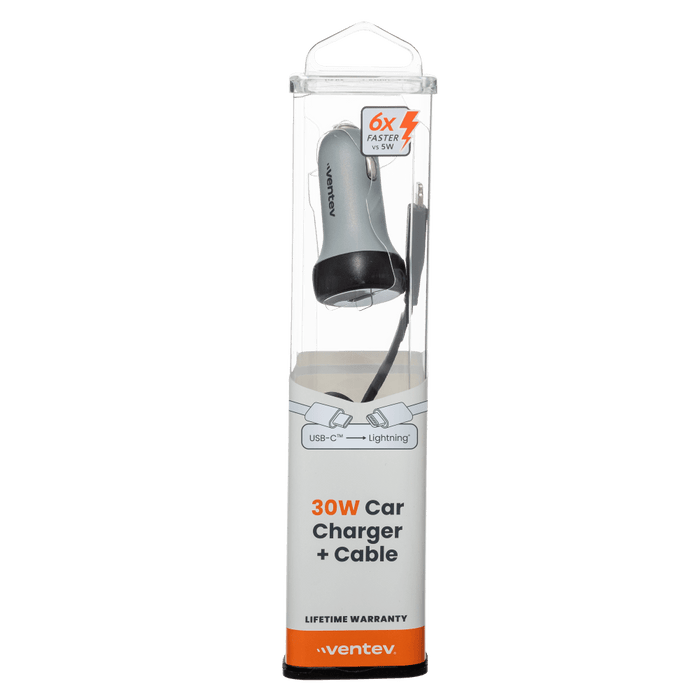 Ventev 30W USB C PPS Car Charger and USB C to Apple Lightning Cable