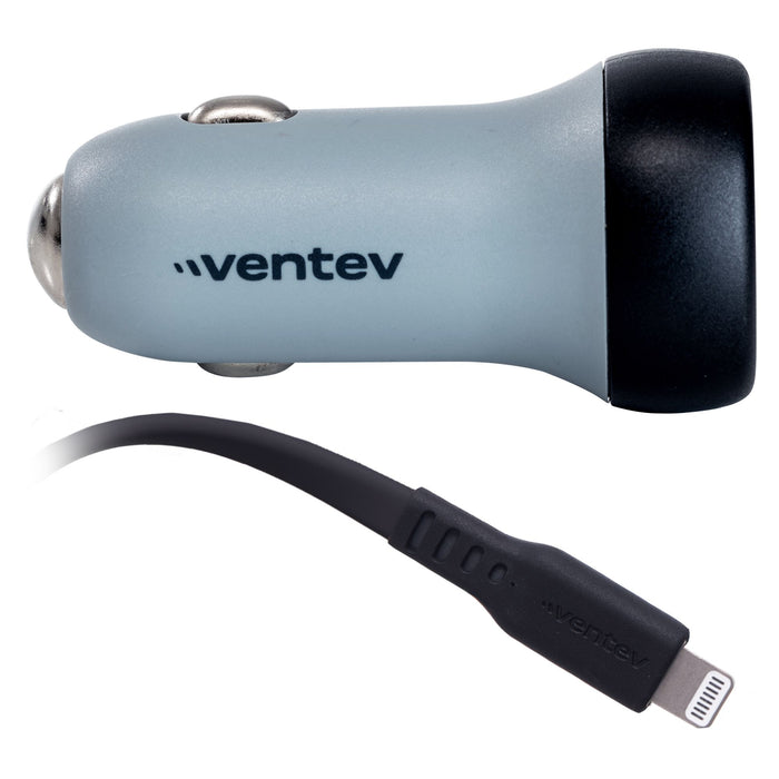 Ventev 30W ULTRAFAST USB-C Universal Car Charger and USB-C to Apple Lightning Cable