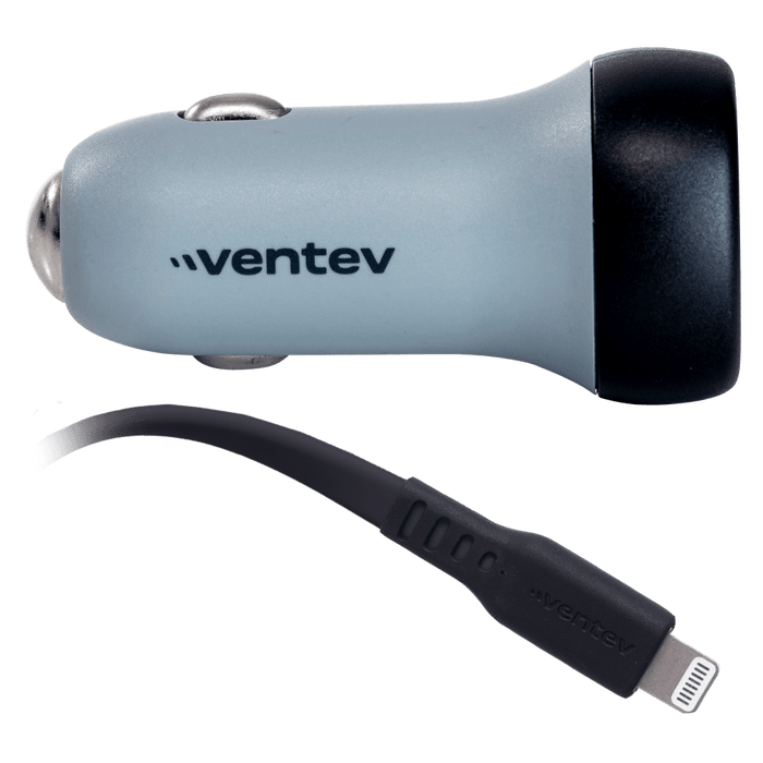 Ventev 30W ULTRAFAST USB C Universal Car Charger and USB C to Apple Lightning Cable