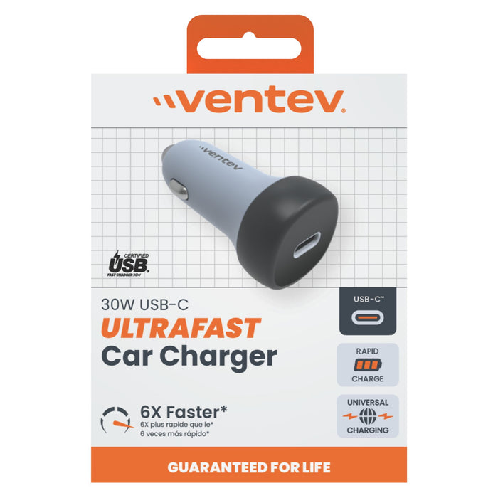 Ventev 30W ULTRAFAST USB-C Universal Car Charger