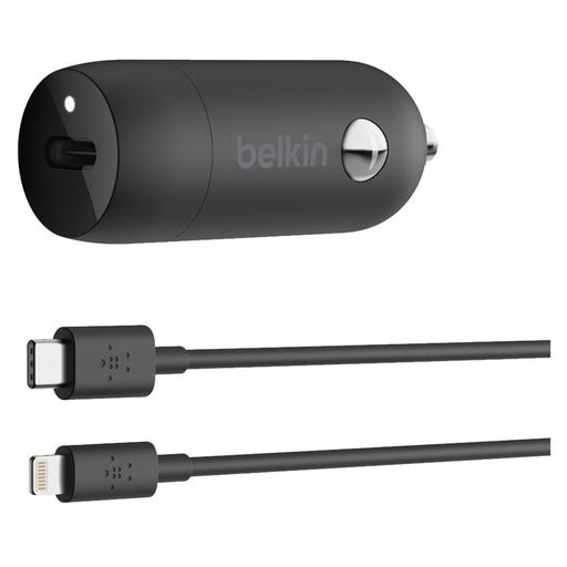 Belkin BoostCharge 20W USB-C PD Car Charger and USB-C to Apple Lightning Cable