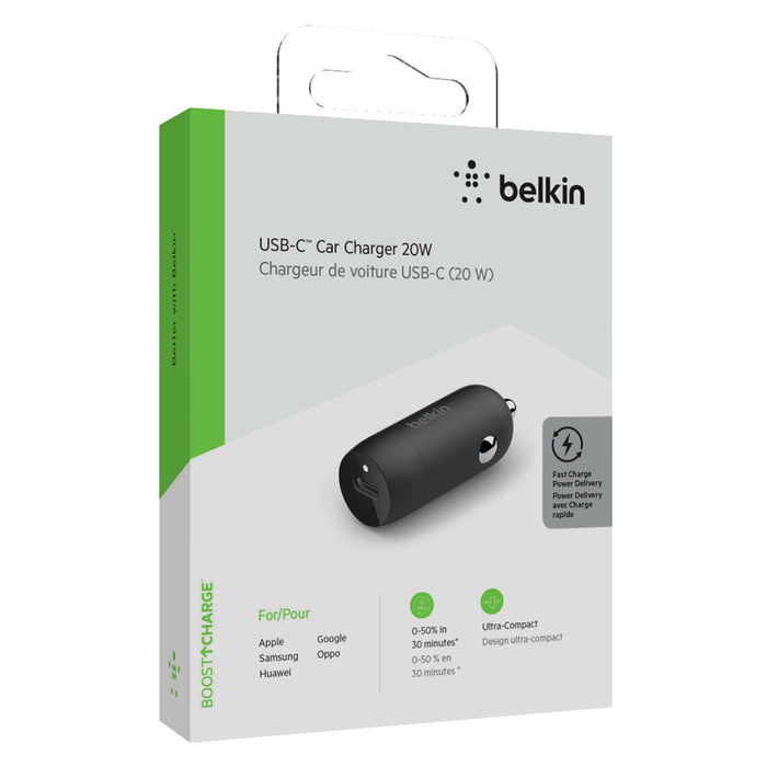 Belkin BoostCharge USB-C Car Charger 20W Black