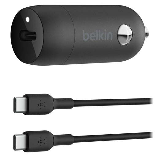 Belkin BoostCharge USB-C Car Charger with PPS 30W and USB-C to USB-C Cable 1m/3.3ft