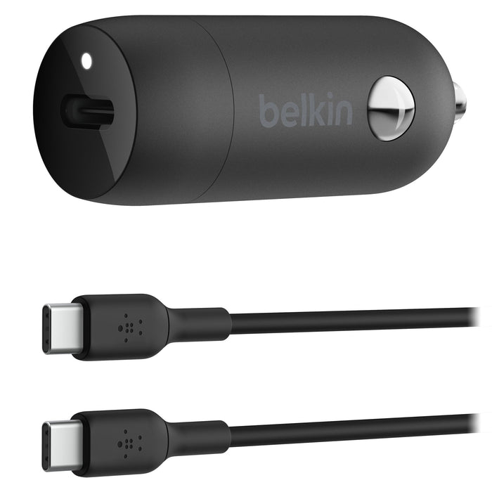 Belkin BoostCharge USB-C Car Charger with PPS 30W and USB-C to USB-C Cable 1m/3.3ft