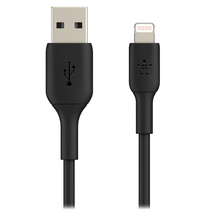 Belkin Boost Up Charge Dual Port USB A Car Charger 24W with Apple Lightning Cable 3ft Black