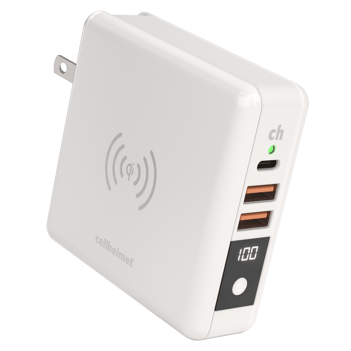 cellhelmet Power Bank and Qi Wireless Charger 8,000 mAh White