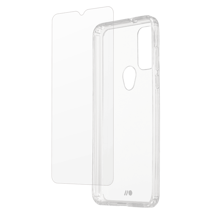 Case-Mate Protection Pack Tough Case and Glass Screen Protector for Motorola Moto G Pure Clear