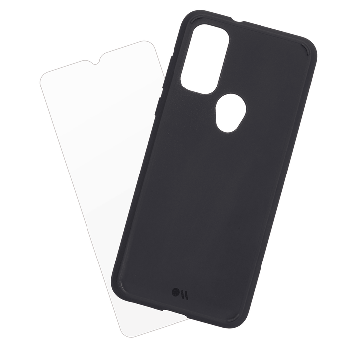 Case-Mate Protection Pack Tough Case and Glass Screen Protector for Motorola Moto G Pure Black