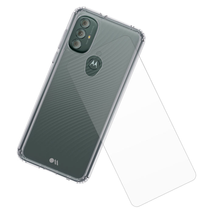 Case-Mate Protection Pack Tough Case and Glass Screen Protector for Motorola Moto G Power (2022)