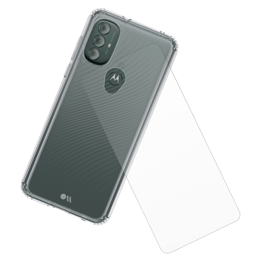 Case-Mate Protection Pack Tough Case and Glass Screen Protector for Motorola Moto G Power (2022)
