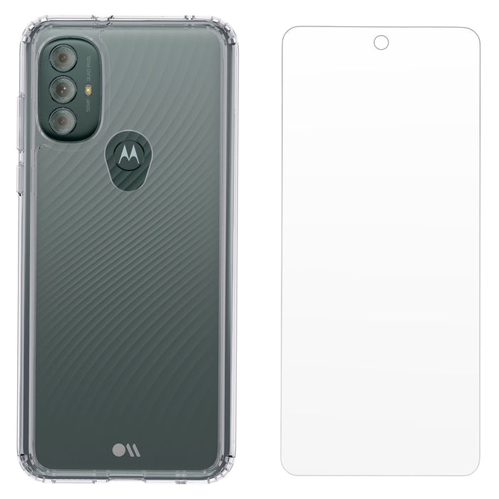 Case-Mate Protection Pack Tough Case and Glass Screen Protector for Motorola Moto G Power (2022) Clear