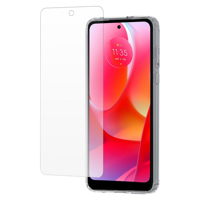 Case-Mate Protection Pack Tough Case and Glass Screen Protector for Motorola Moto G Power (2022) Clear