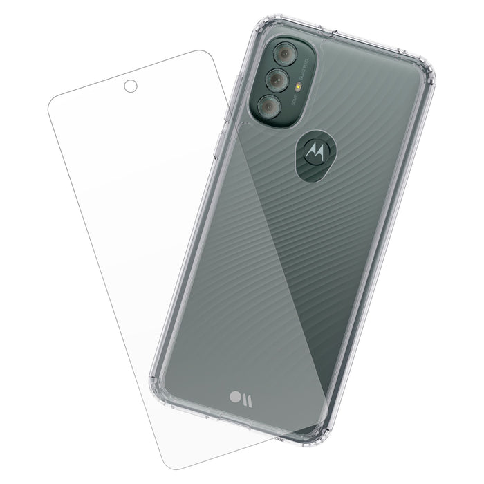 Case-Mate Protection Pack Tough Case and Glass Screen Protector for Motorola Moto G Power (2022) Clear