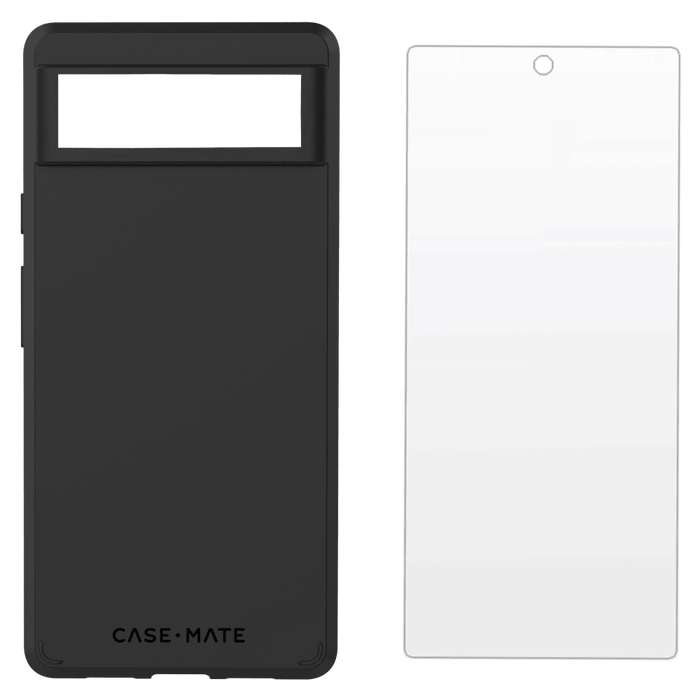 Case-Mate Protection Pack Tough Case and Glass Screen Protector for Google Pixel 6a Black