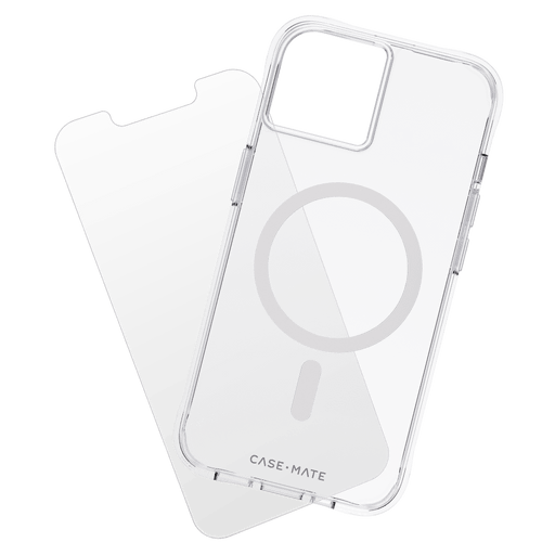 Case-Mate Protection Pack MagSafe Case and Glass Screen Protector for Apple iPhone 14 / 13 Clear