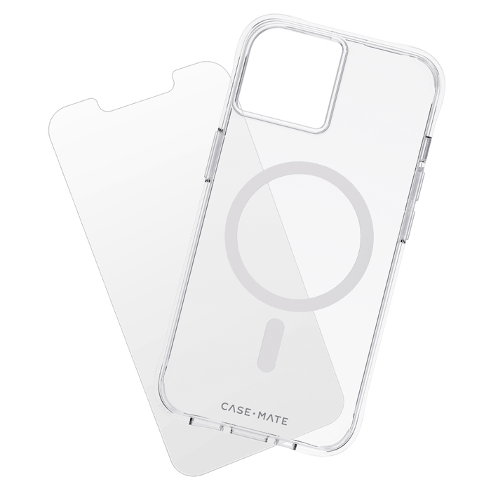 Case-Mate Protection Pack MagSafe Case and Glass Screen Protector for Apple iPhone 14 / 13 Clear