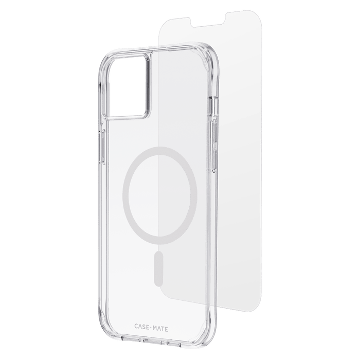 Case-Mate Protection Pack MagSafe Case and Glass Screen Protector for Apple iPhone 14 Plus Clear