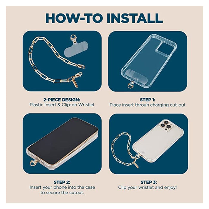 Case-Mate Chunky Chain Phone Wristlet Gold