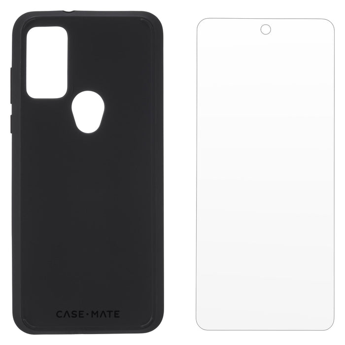 Case-Mate Protection Pack Tough Case and Glass Screen Protector for Motorola Moto G Play (2023) Black