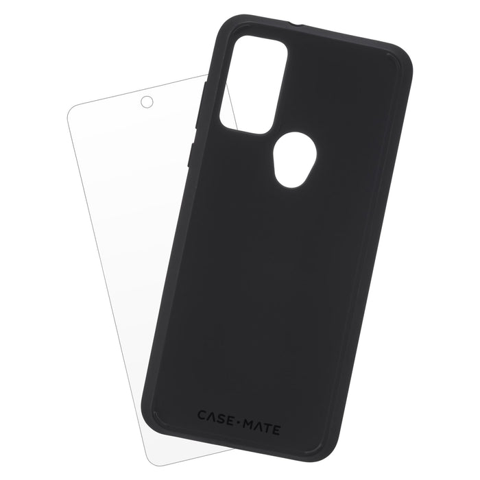 Case-Mate Protection Pack Tough Case and Glass Screen Protector for Motorola Moto G Play (2023) Black