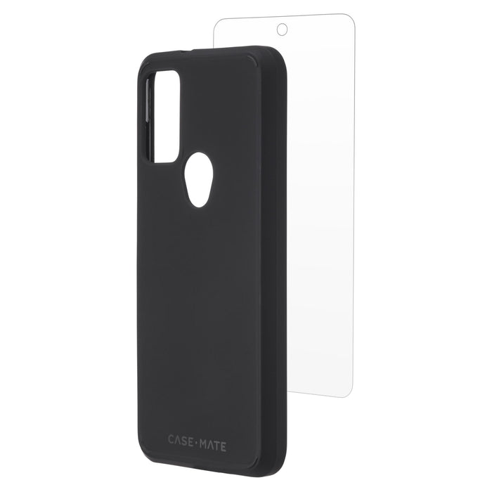 Case-Mate Protection Pack Tough Case and Glass Screen Protector for Motorola Moto G Play (2023) Black