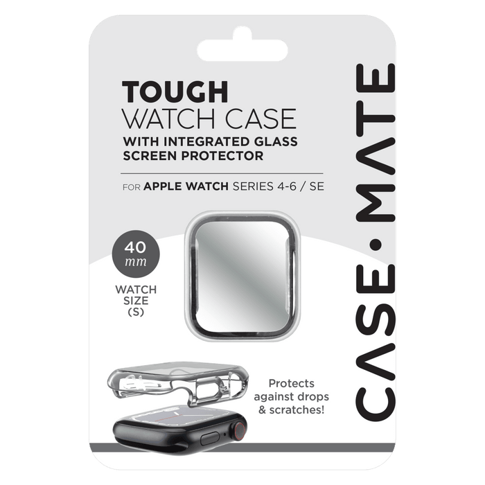 Case-Mate Tough Case with Integrated Glass Screen Protector for Apple Watch 40mm Clear