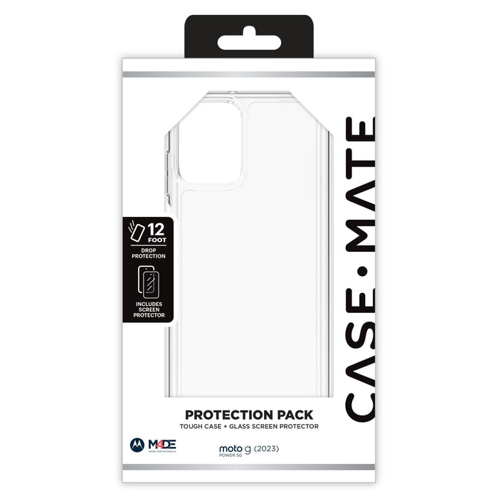 Case-Mate Protection Pack Tough Case and Glass Screen Protector for Motorola Moto G Power 5G (2023)