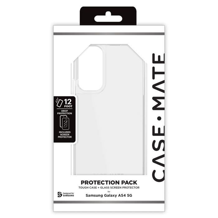 Case-Mate Protection Pack Tough Case and Glass Screen Protector for Samsung Galaxy A54 5G Clear