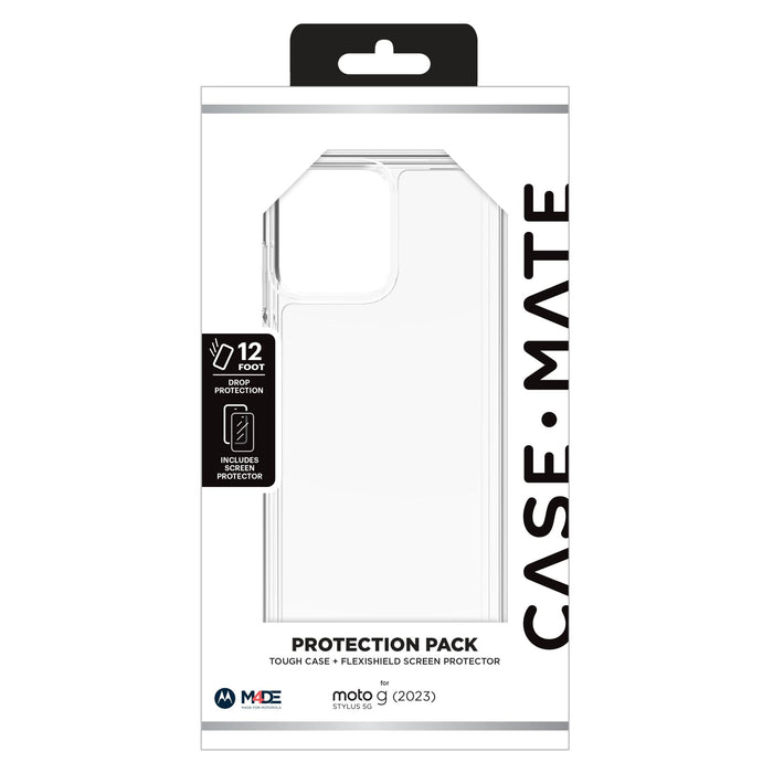 Case-Mate Protection Pack Tough Case and Glass Screen Protector for Motorola Moto G Stylus 5G (2023)