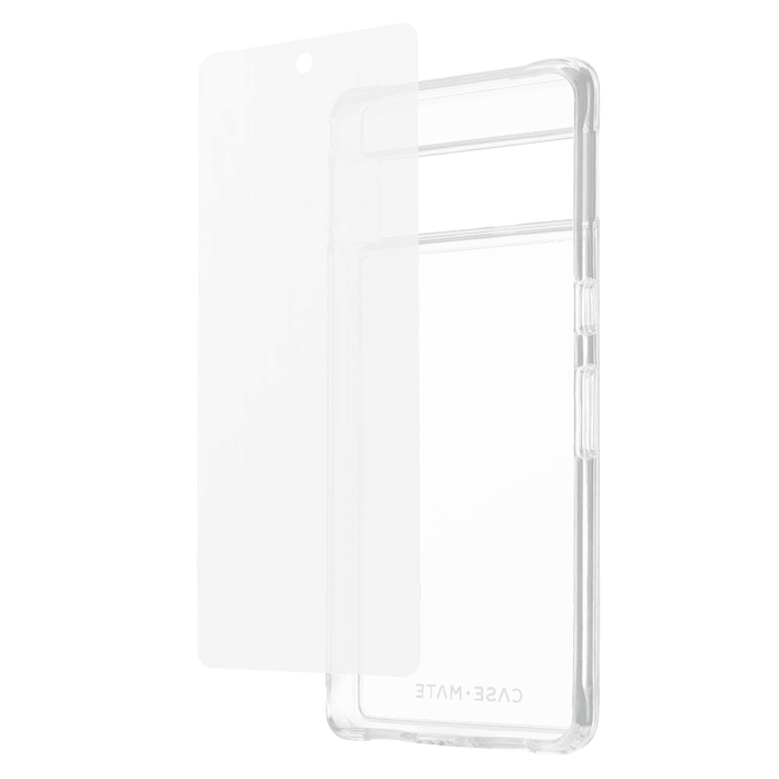 Case-Mate Protection Pack Tough Case and Glass Screen Protector for Google Pixel 7a Clear