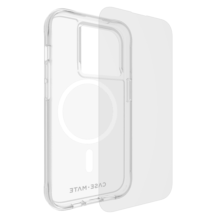 Case-Mate Protection Pack Tough Case and Glass Screen Protector for Apple iPhone 15 Pro