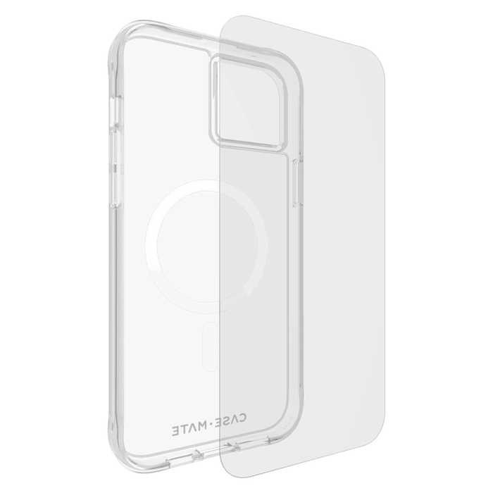 Case-Mate Protection Pack Tough Case and Glass Screen Protector for Apple iPhone 15 Plus Clear