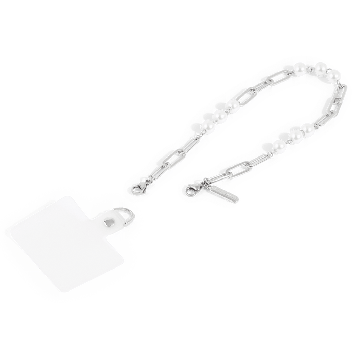 Case-Mate Link Chain Phone Wristlet Silver Pearl