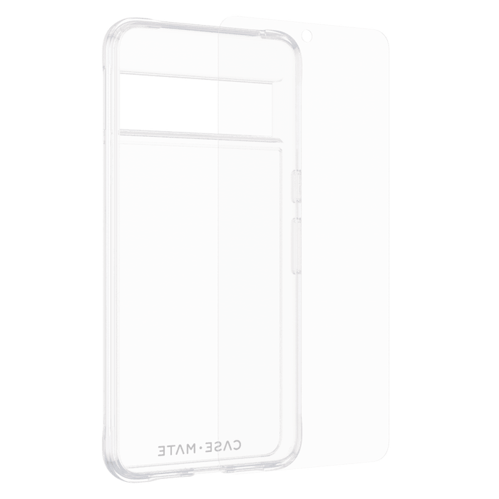 Case-Mate Protection Pack Tough Case and Glass Screen Protector for Google Pixel 8 Pro Clear
