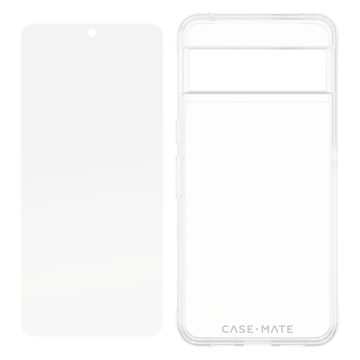 Case-Mate Protection Pack Tough Case and Glass Screen Protector for Google Pixel 8 Pro Clear