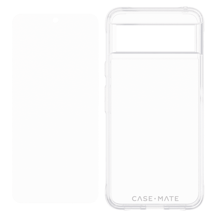 Case-Mate Protection Pack Tough Case and Glass Screen Protector for Google Pixel 8 Clear